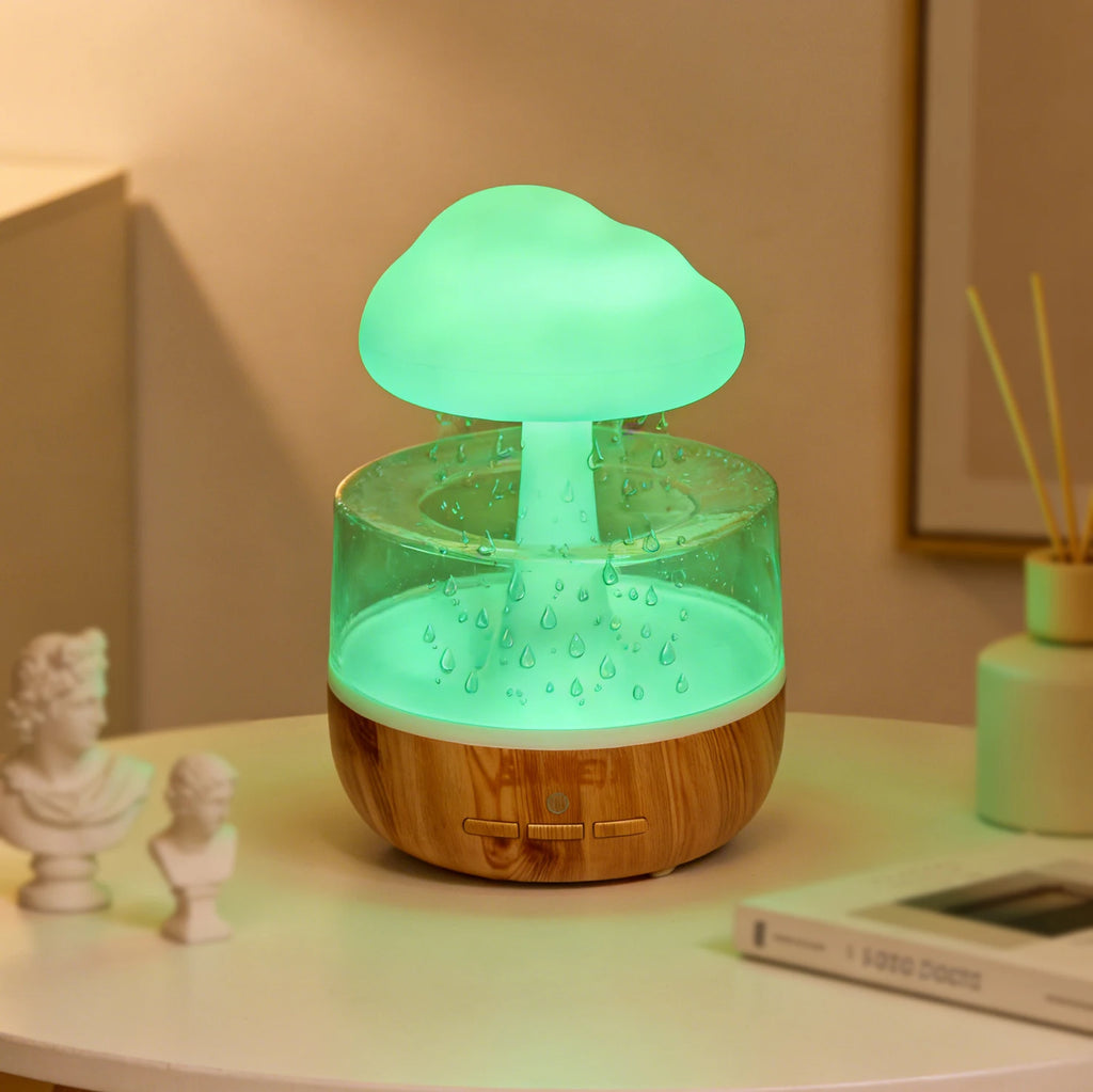Cloud Raindrop LED Humidifier, Aroma Diffuser Night Light for Bedroom, Home, Office, Decor