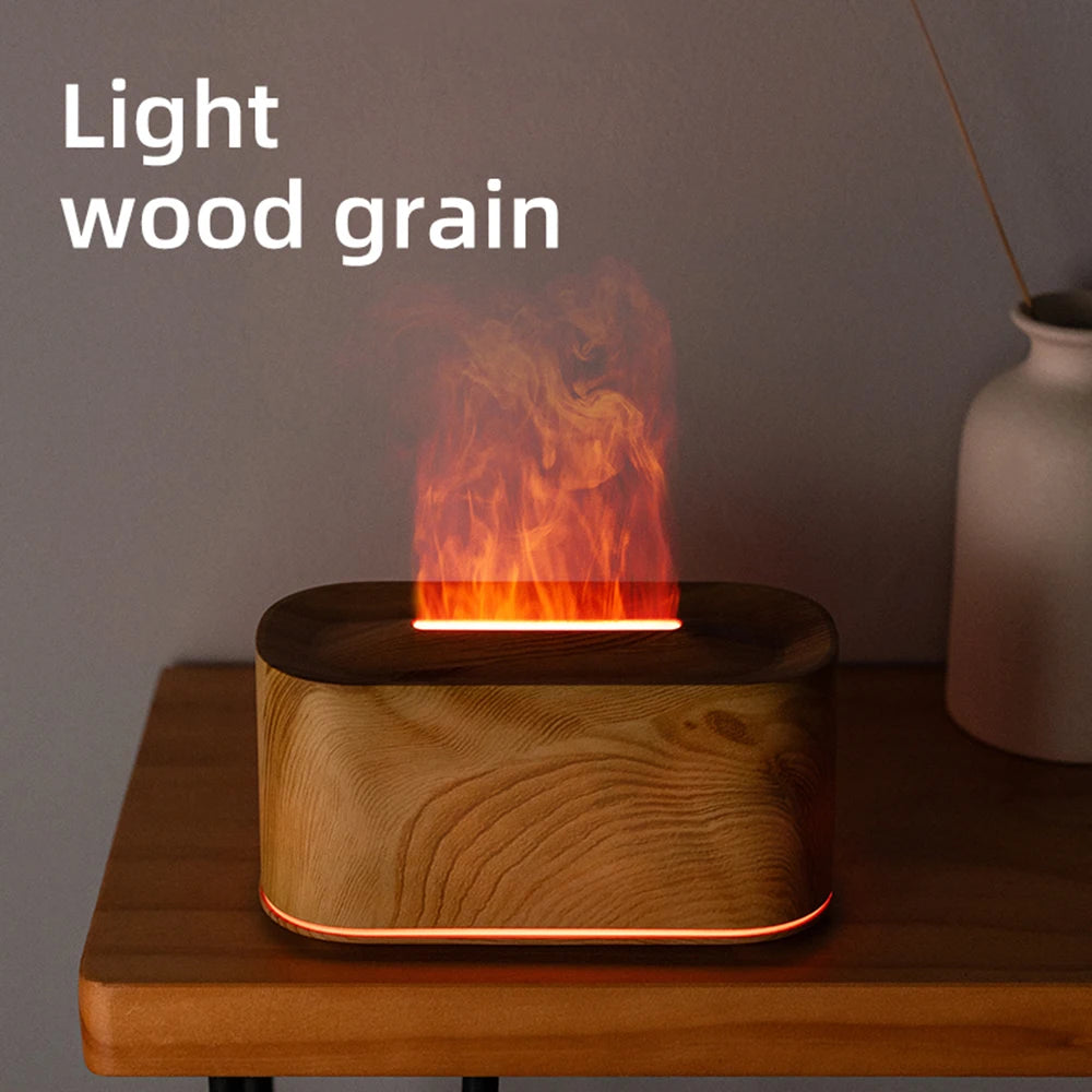 Flame Essential Oil Diffuser, Colorful Flame Diffuser Humidifier, 7 Colour Lights Noiseless Essential Oil Diffuser with Auto Off