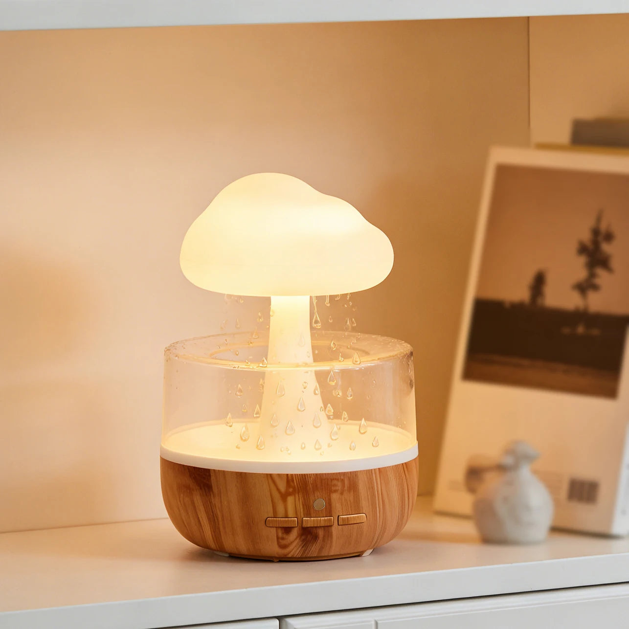 Cloud Raindrop LED Humidifier, Aroma Diffuser Night Light for Bedroom, Home, Office, Decor
