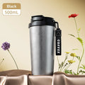 Pure Titanium Coffee Insulated Cup Dual Drinking Straw Water Cup Outdoor Portable Light Luxury High-end Business Cup