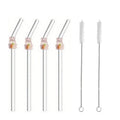 4/5PCS Rabbit & Bear Glass Straws，Cute reusable for iced coffee & drinks. Perfect picnics & parties. Ideal Mother's Day gift.