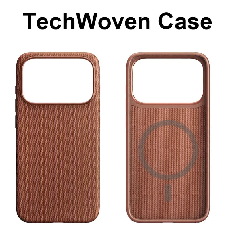 High-Quality TechWoven Magnetic Phone Case For iPhone 17/16/15/14/13 Pro Max For Magsafe Wireless Charging Tech Woven Back Cover