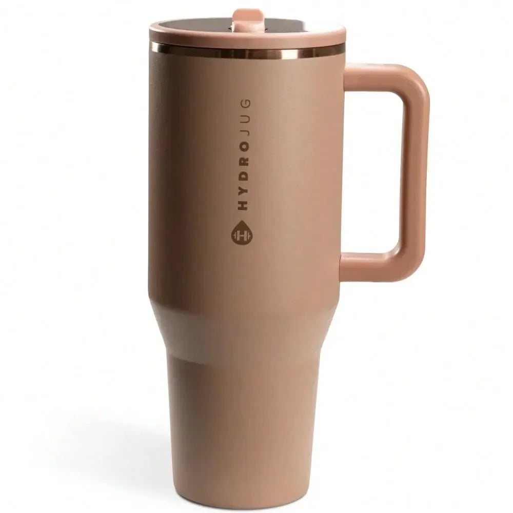 NEW Traveler 32 Oz 40 Oz Water Bottle With Handle Flip Straw Fits In Cup Holder, Leak Resistant TumblerReusable Insulated Stain