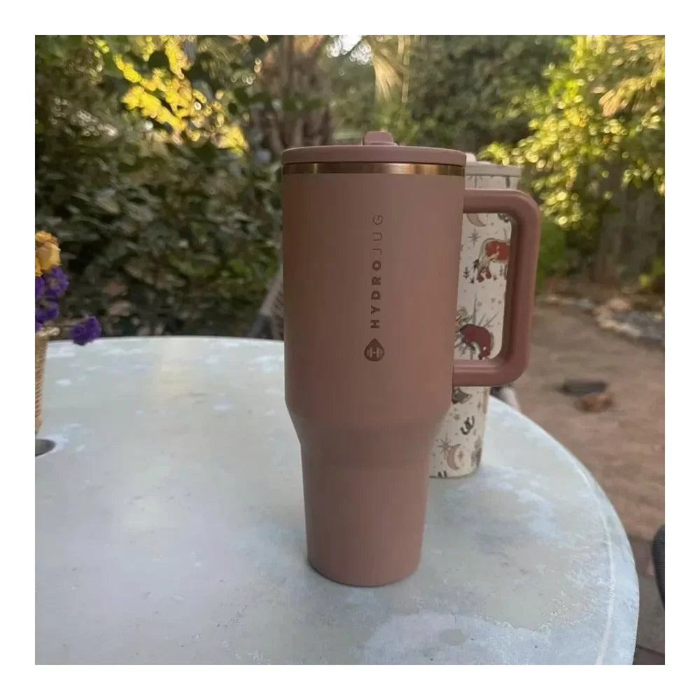 NEW Traveler 32 Oz 40 Oz Water Bottle With Handle Flip Straw Fits In Cup Holder, Leak Resistant TumblerReusable Insulated Stain