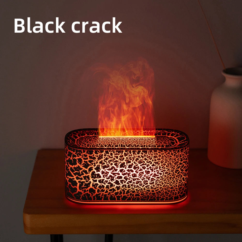 Flame Essential Oil Diffuser, Colorful Flame Diffuser Humidifier, 7 Colour Lights Noiseless Essential Oil Diffuser with Auto Off