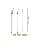 Bunny Strawberry Carrot Glass Straw,Reusable Curved Set for Cocktails, Smoothies, Pool Parties, Weddings, Beach.
