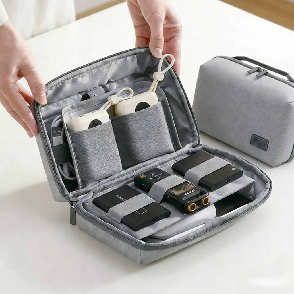 1Pc Electronics Organizer Travel Case, Water Resistant Travel Bag Cable Organizer for Essentials, Tech Pouch Accessories Storage